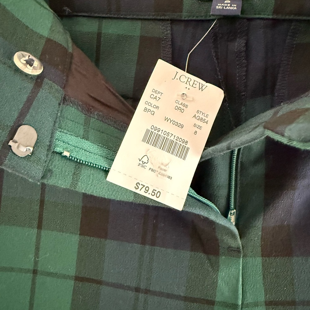J Crew Slim Cropped Ruby Pant in Black Watch Plaid - Picture 5 of 6